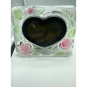 Vintage Iridescent‎ Roses Crystal Picture Frame Studio Nova Y2K 5.75”